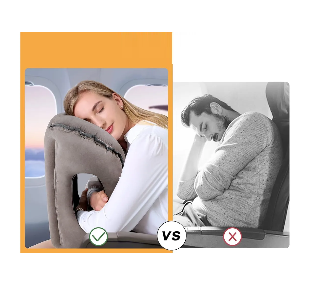 Foto 3 | Almohada De Viaje Cojín De Cuello Gris