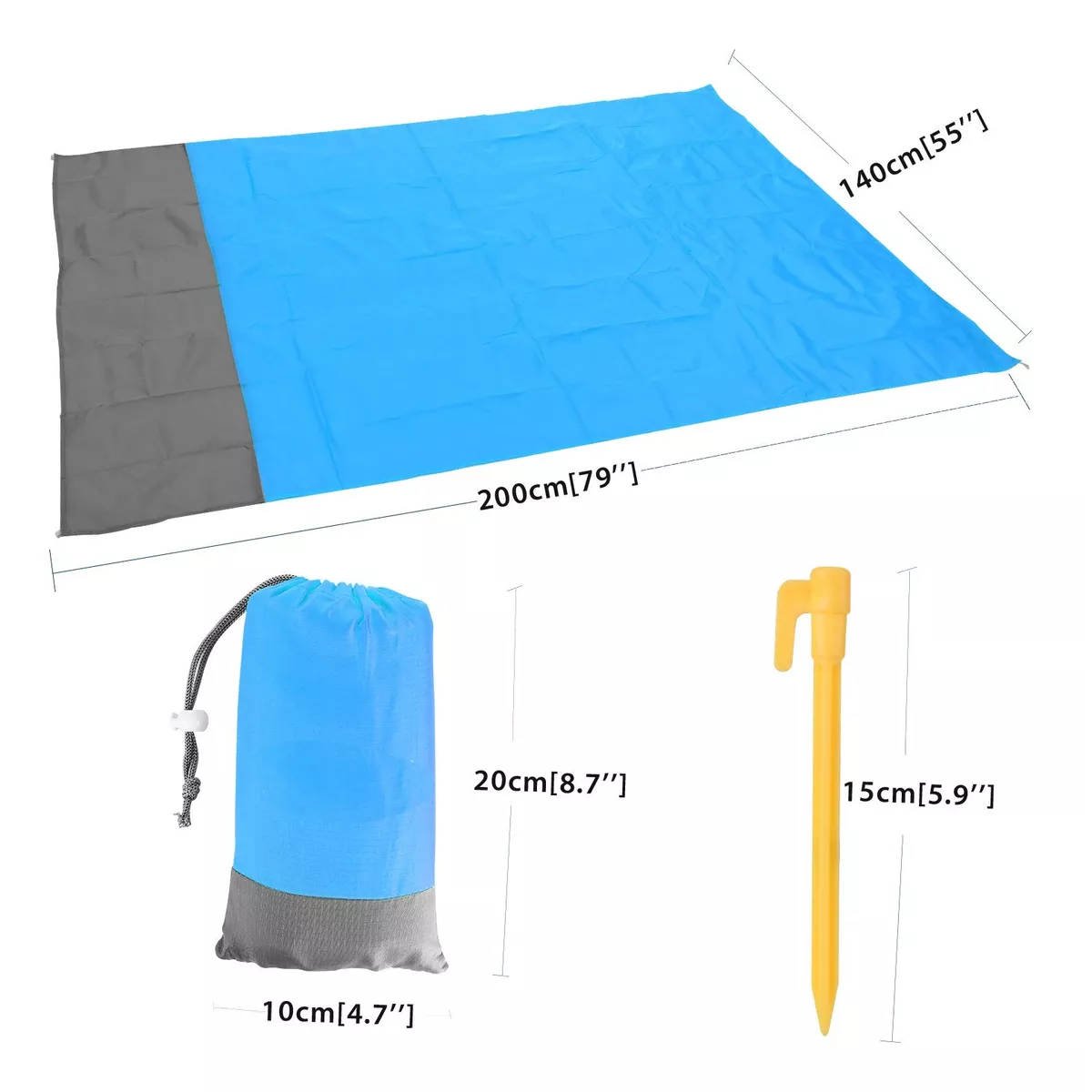Foto 3 pulgar | Tapete De Picnic Impermeable Acampar Playa Manta Eo Safe Imports Esi-15246 Multicolor