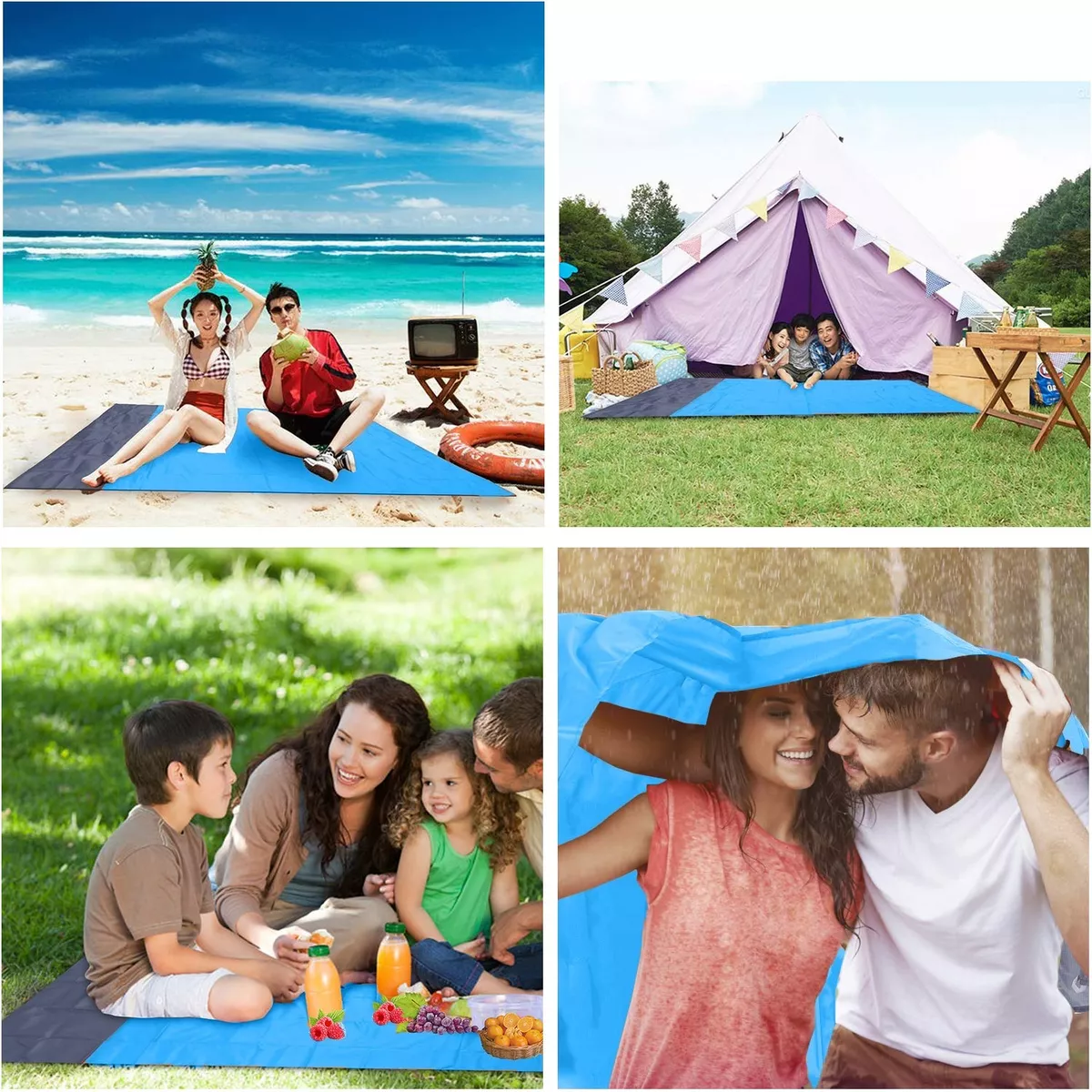 Foto 4 pulgar | Tapete De Picnic Impermeable Acampar Playa Manta Eo Safe Imports Esi-15246 Multicolor