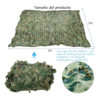 Foto 2 | Red Malla Camuflaje Reforzada Cortina Militar Caza 2x3metros Eo Safe Imports Esi-19658 Multicolor