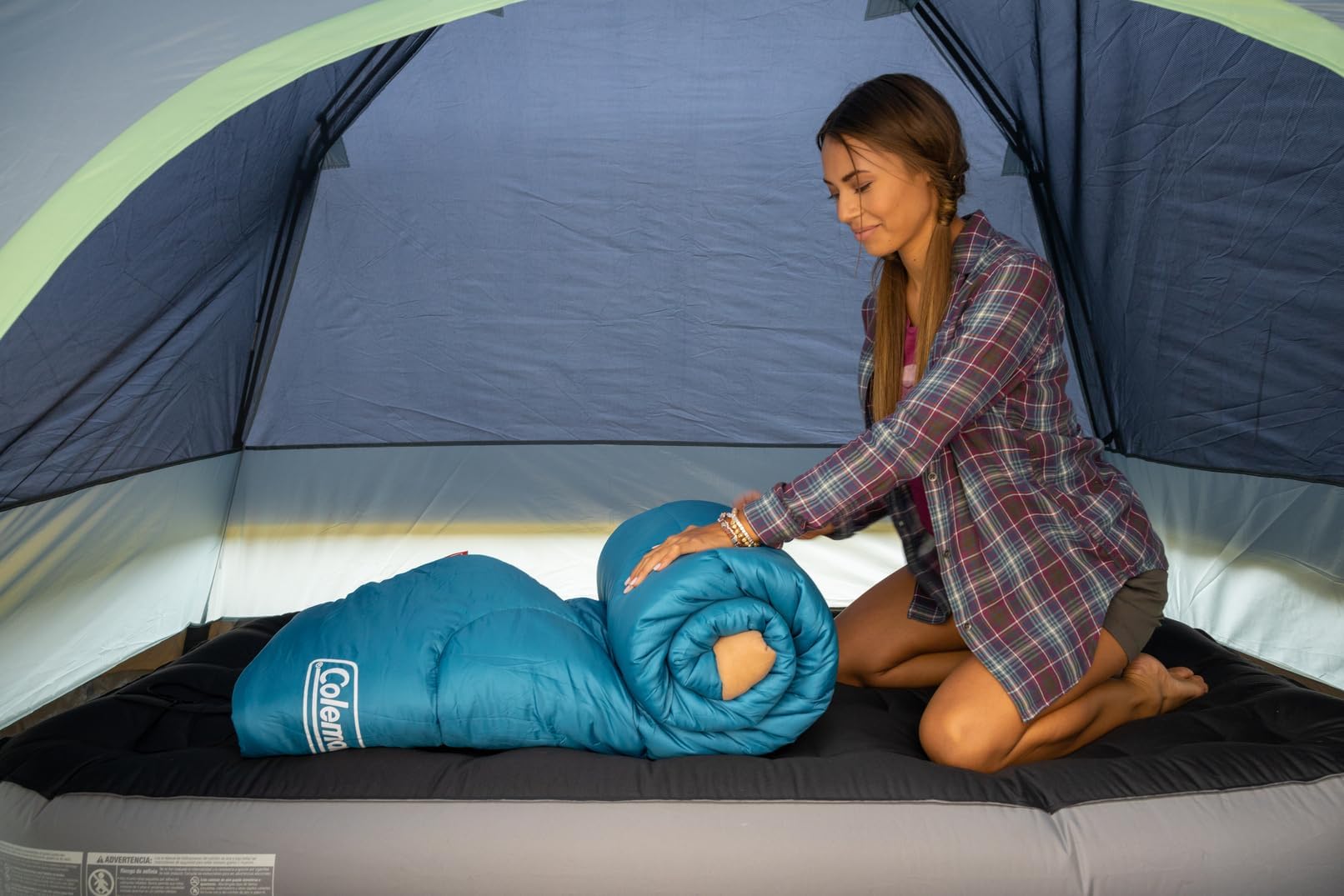 Foto 6 pulgar | Saco De Dormir Coleman Brazos 20°f Azul Para Campistas De Hasta 1,70 M - Venta Internacional.