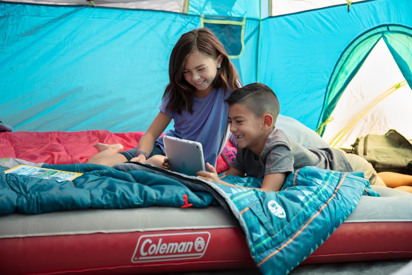 Foto 4 pulgar | Saco De Dormir Coleman Kids Cool-weather 10°c, Color Verde Azulado - Venta Internacional.