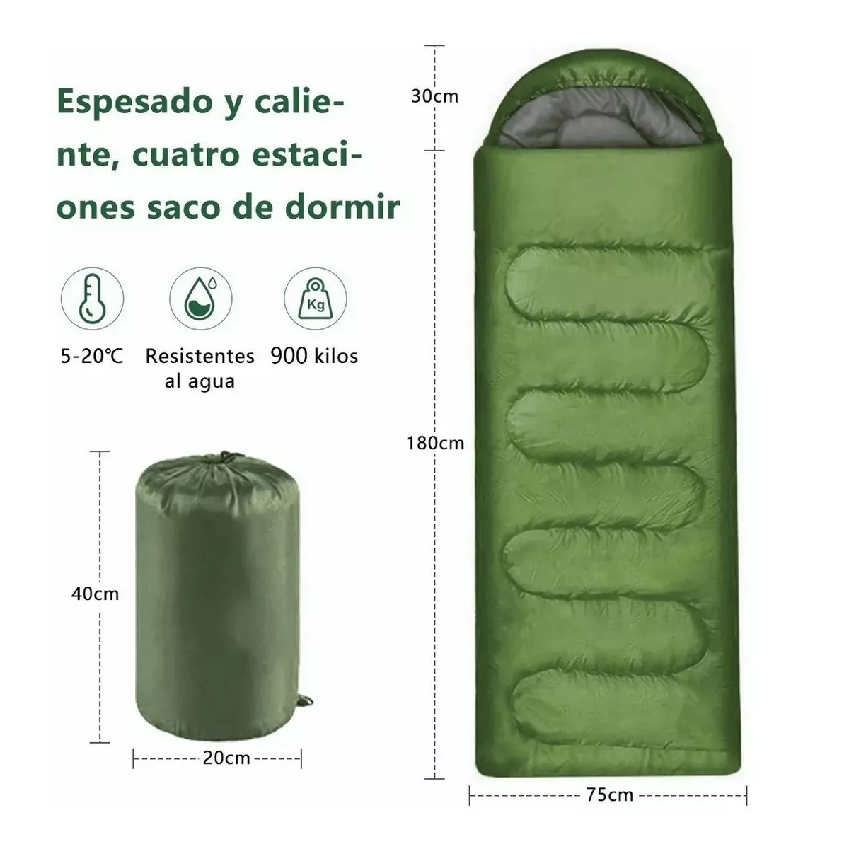 Foto 4 pulgar | Bolsa de Dormir Eo Safe Imports Esi-6269 para Acampar Verde