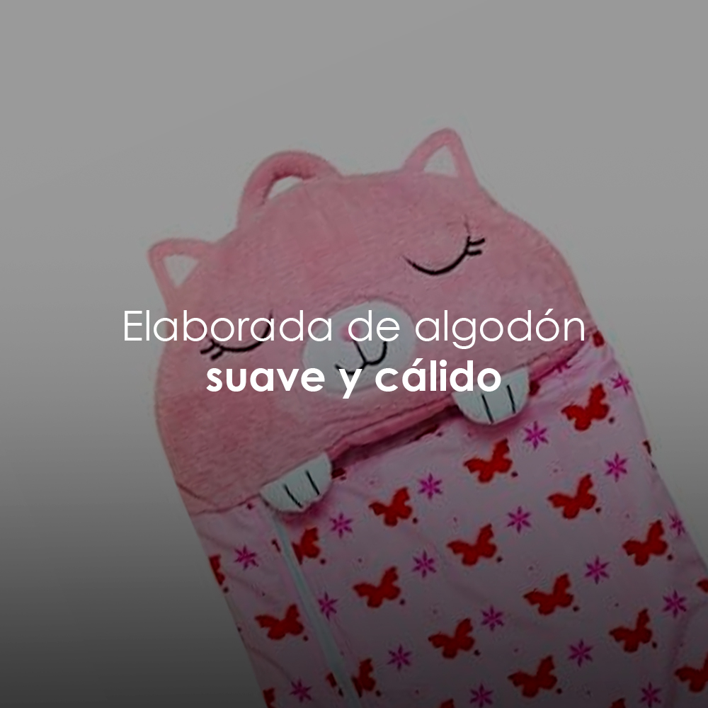 Foto 4 pulgar | Saco para Dormir con Almohada Ilios Innnova Gato Rosa para Niños