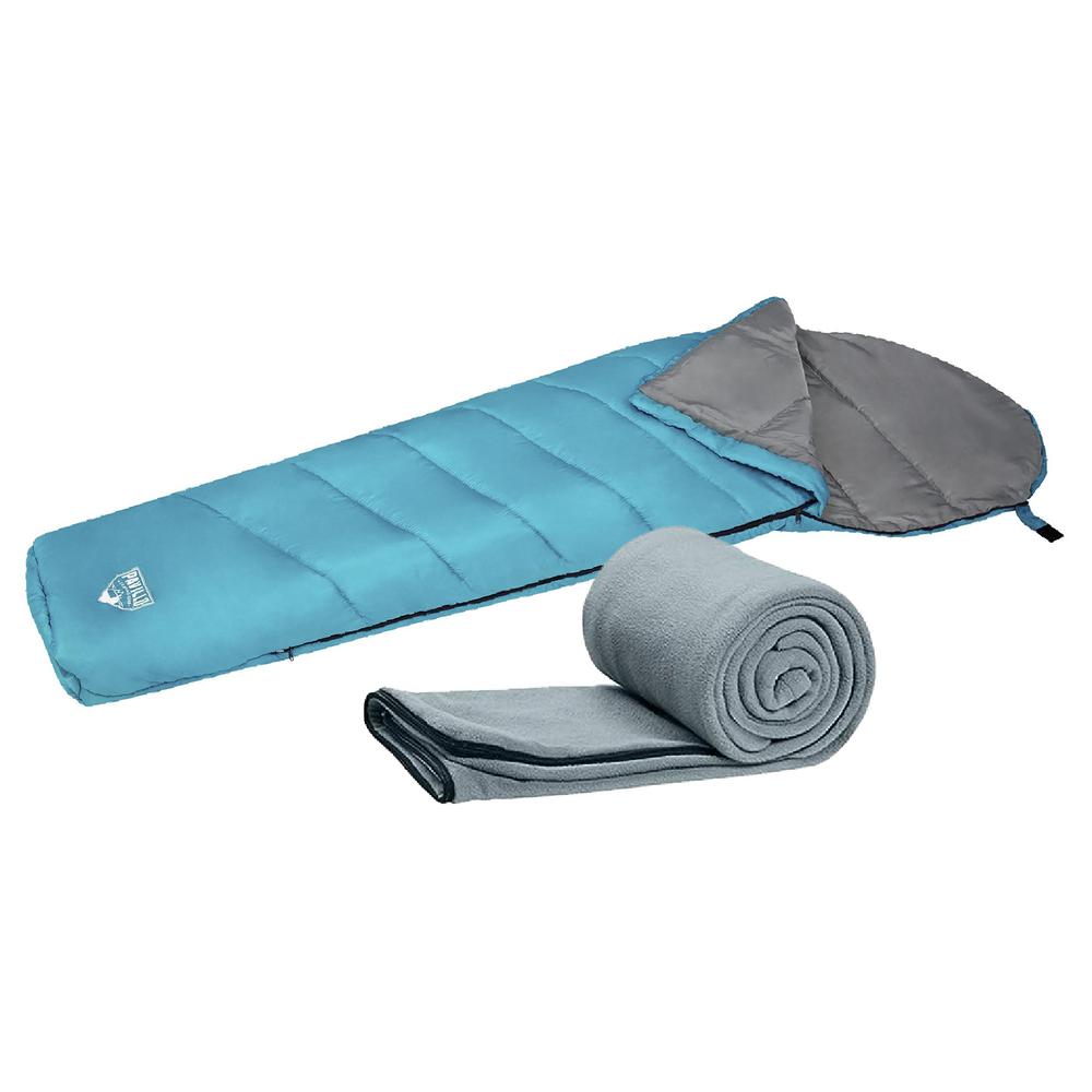 Kit De Bolsa De Dormir Bestway 220x75cm Y Cobija Con Forro Polar Coleman