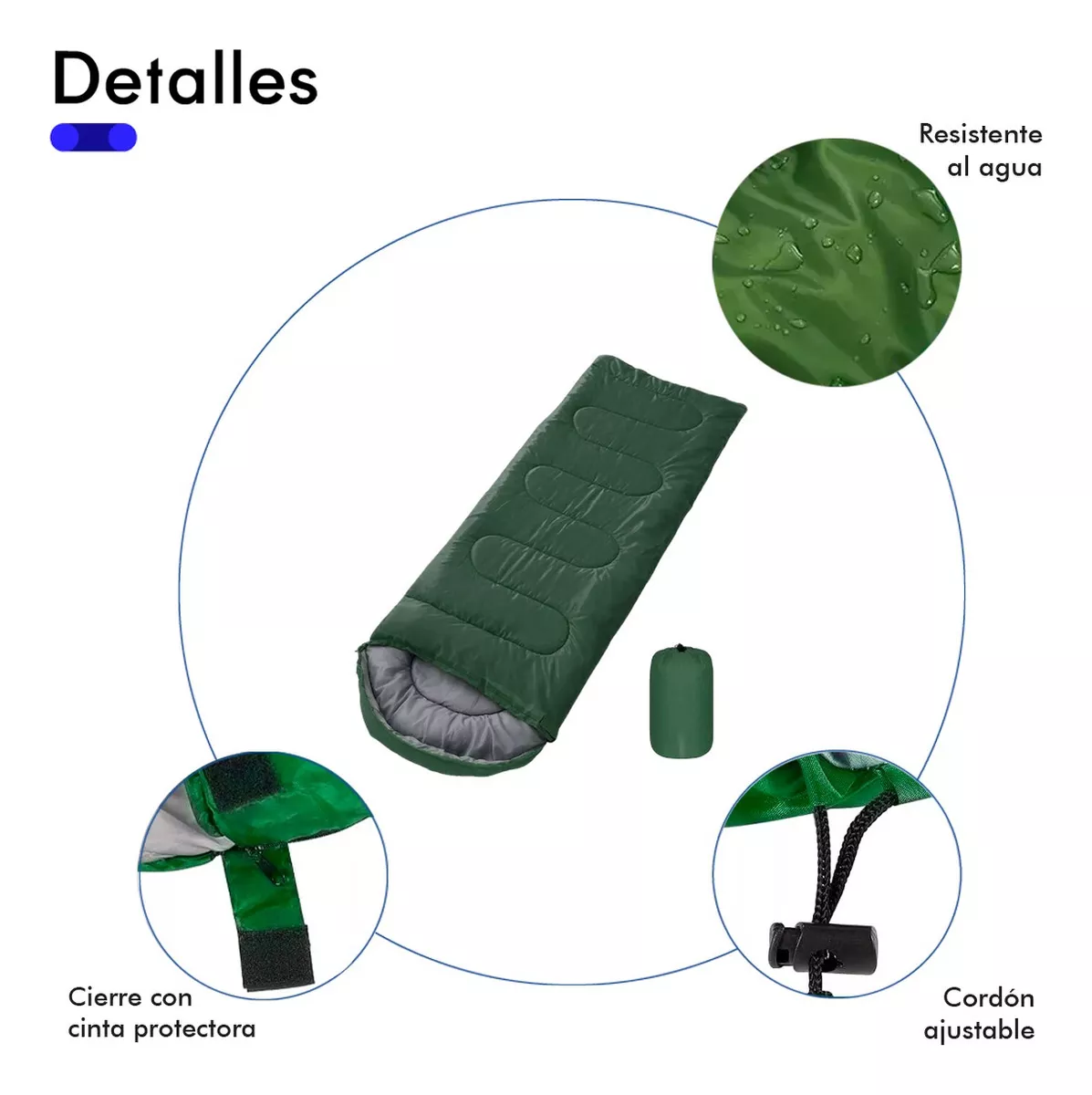 Foto 4 pulgar | Bolsa De Dormir Térmica Colchoneta Portátil Color Verde