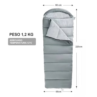 Foto 2 | Sleeping Bag Algodón Saco De Dormir Eo Safe Imports Esi-16261 Gris