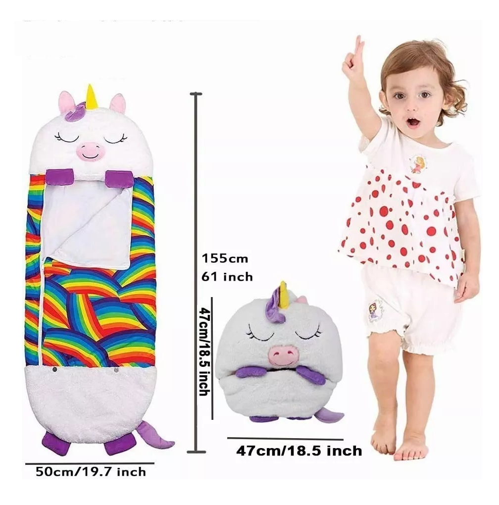 Foto 4 pulgar | Saco De Dormir Y Almohada Para Niños 2 En 1 Diseño Adorable Blanco
