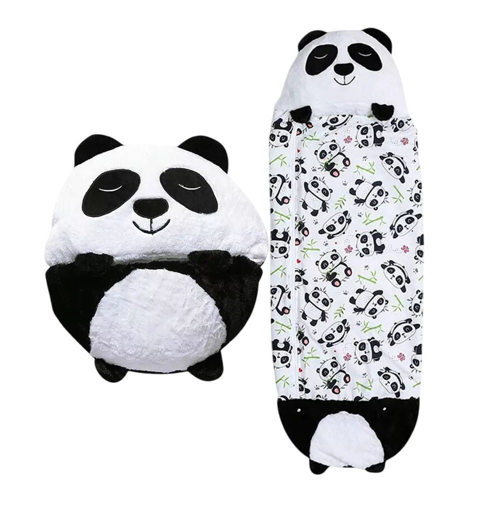 Saco De Dormir Con Almohada Para Niños 2 En 1 Oso Blanco Negro