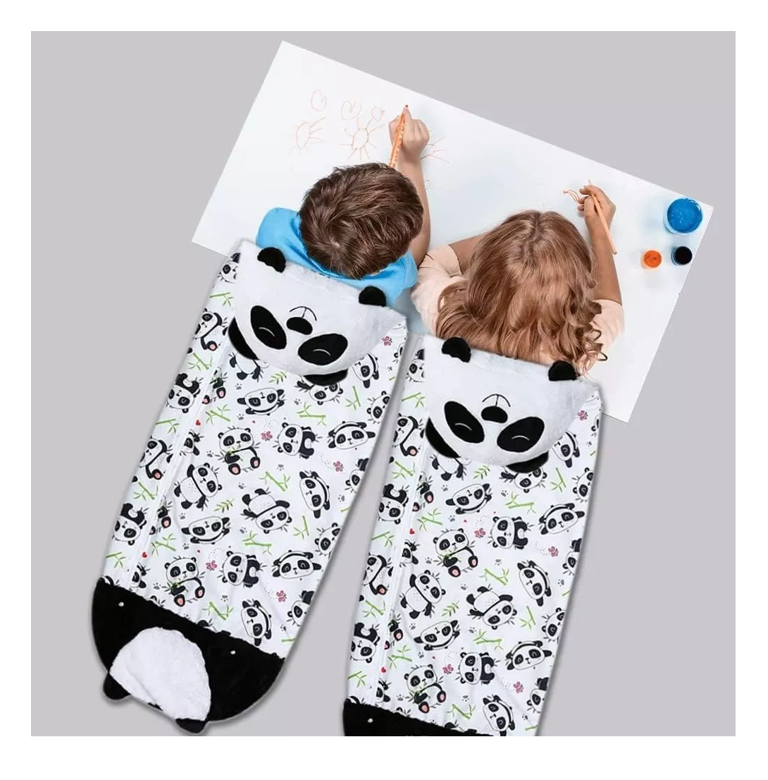 Foto 4 pulgar | Saco De Dormir Con Almohada Para Niños 2 En 1 Oso Blanco Negro