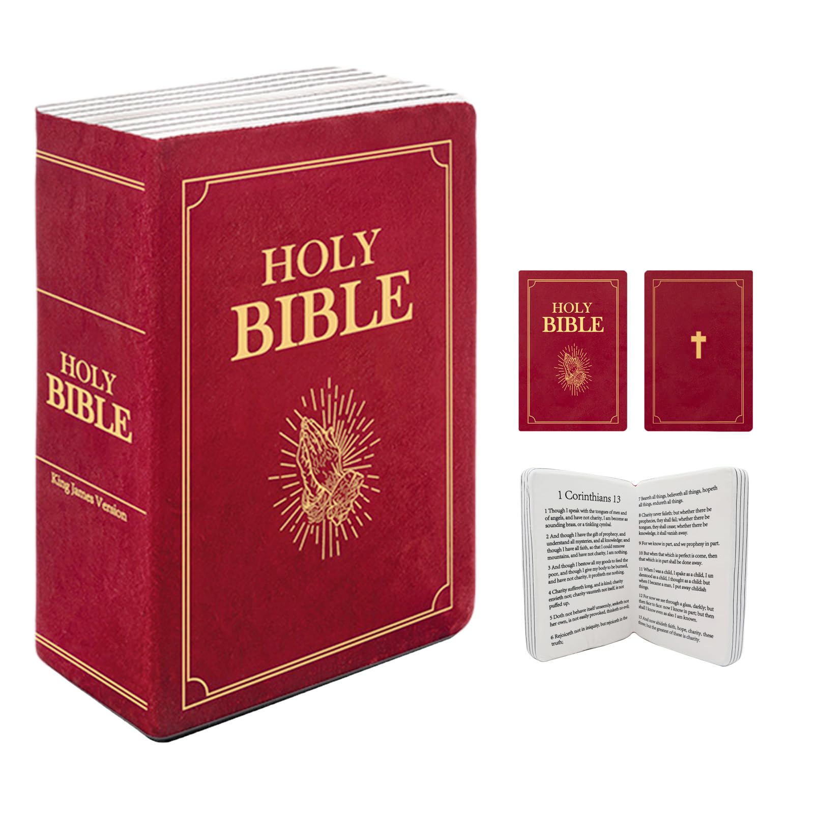 Foto 2 pulgar | Almohada De Felpa Que Se Puede Abrir Con El Libro La Santa Biblia Para Niños - Venta Internacional.