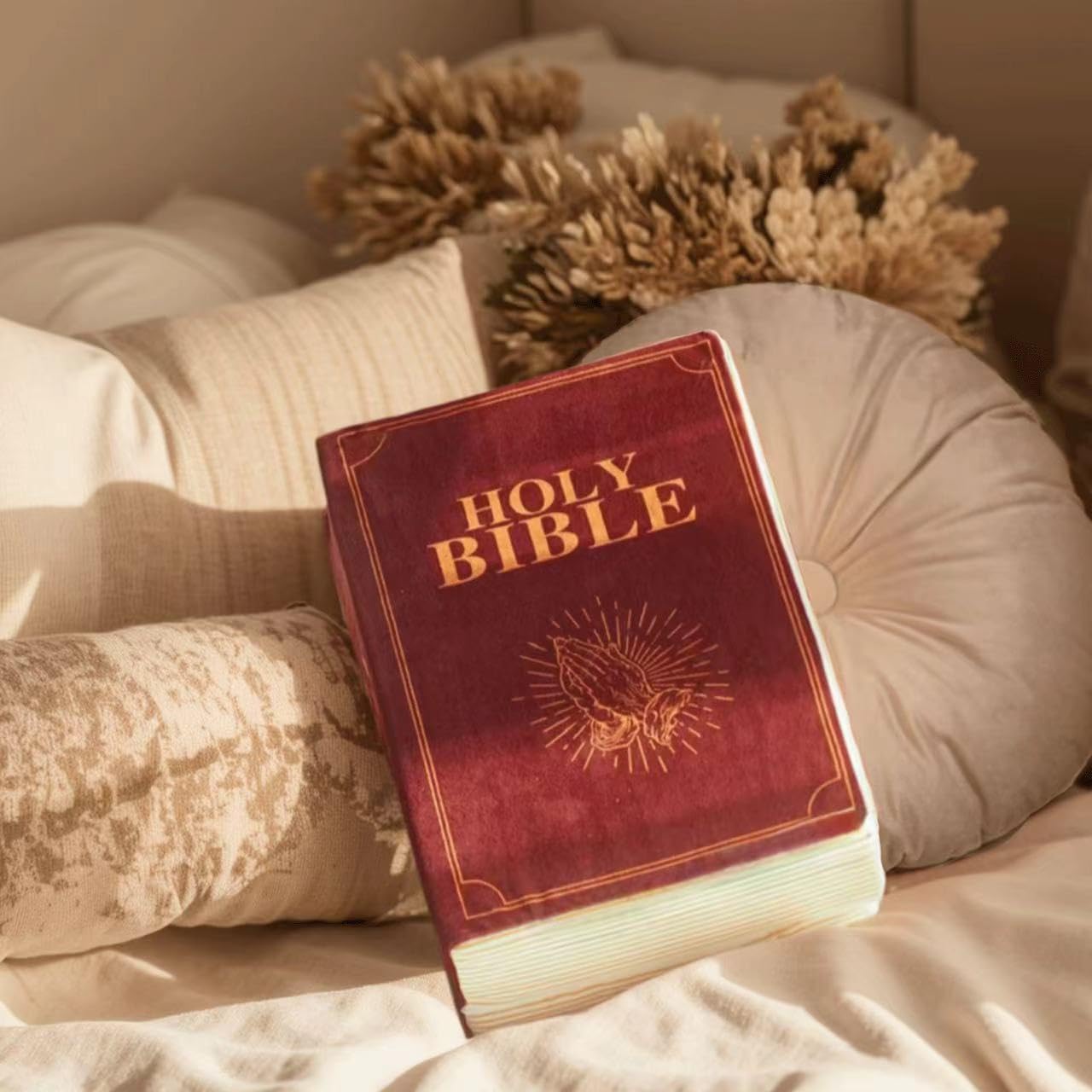 Foto 6 pulgar | Almohada De Felpa Que Se Puede Abrir Con El Libro La Santa Biblia Para Niños - Venta Internacional.