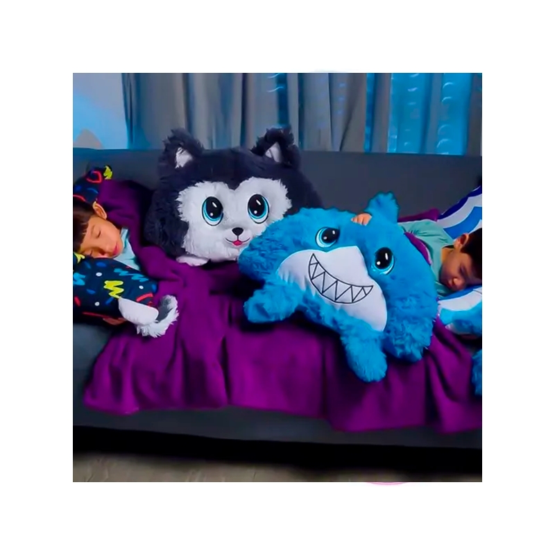 Foto 3 pulgar | Funda De Almohada Con Forma De Animal De Peluche Husky Fluffaluff Para Niños Y Niñas - Venta Internacional.