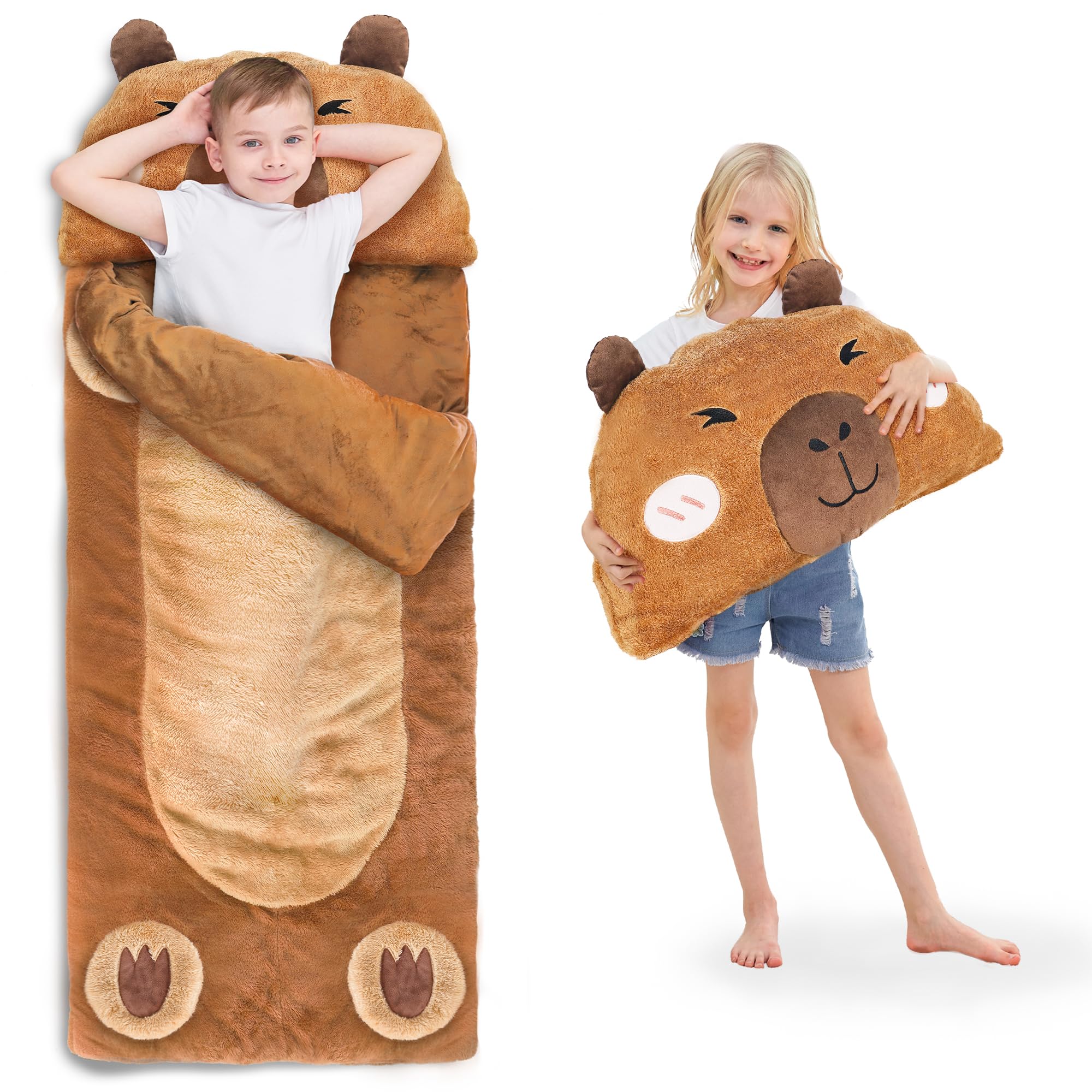 Foto 2 pulgar | Saco De Dormir Iplay Ilearn Plush Capybara Para Niños De 1 A 8 Años - Venta Internacional.