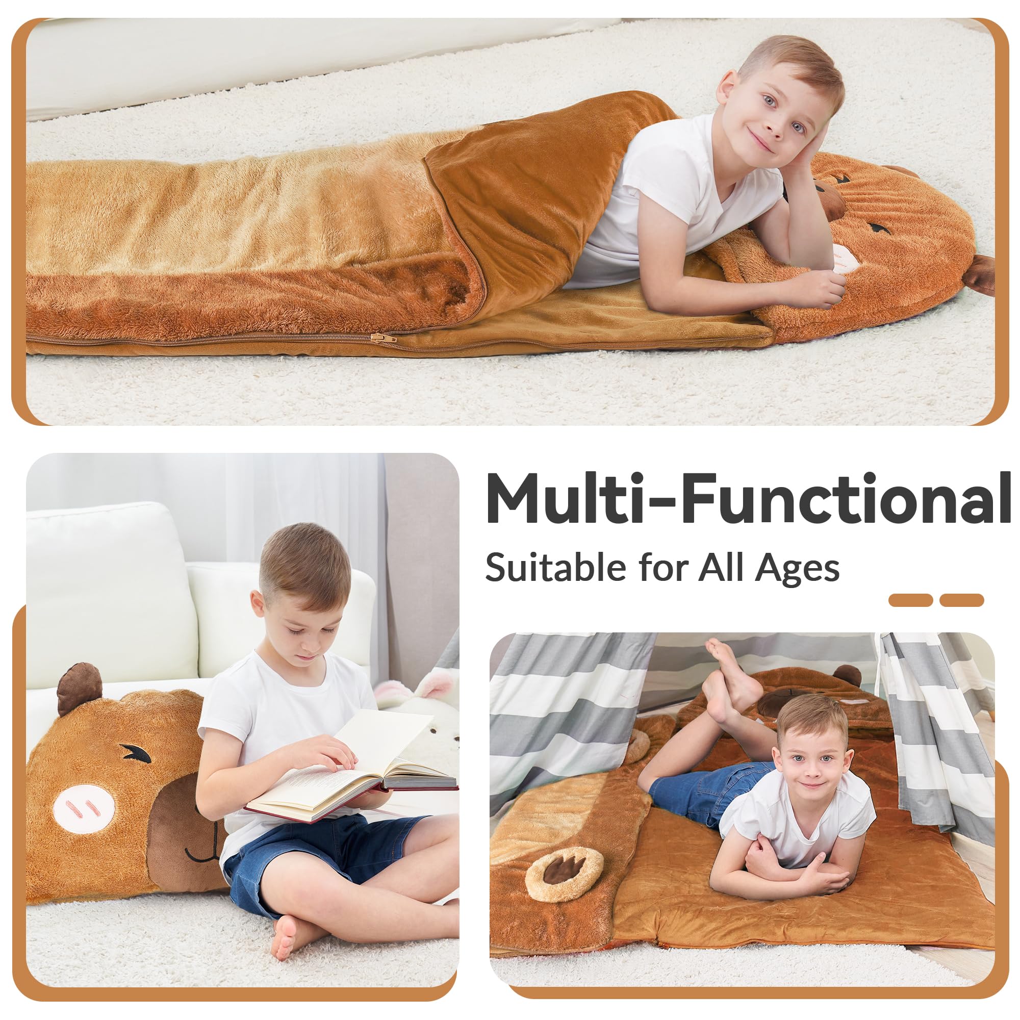 Foto 7 pulgar | Saco De Dormir Iplay Ilearn Plush Capybara Para Niños De 1 A 8 Años - Venta Internacional.