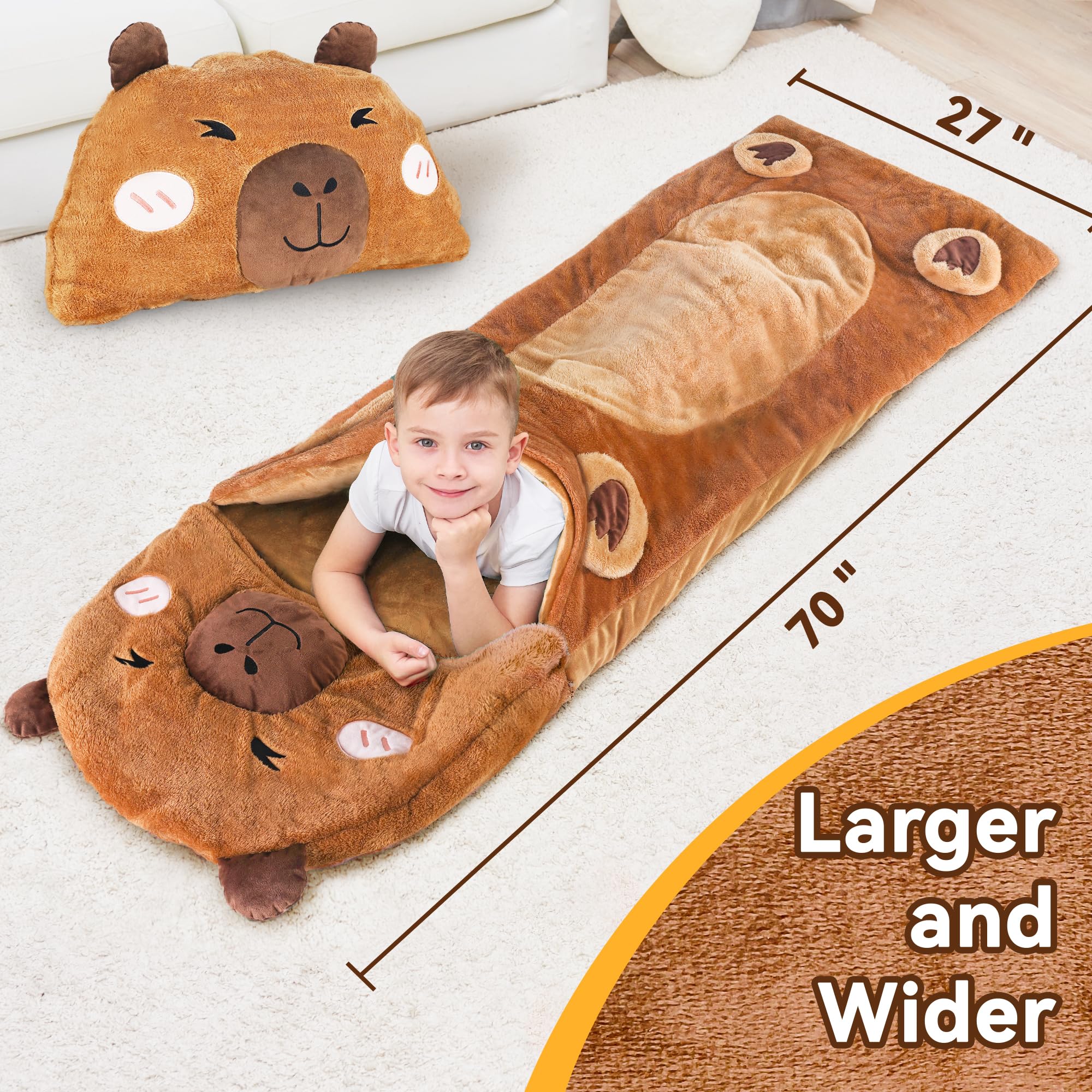 Foto 8 pulgar | Saco De Dormir Iplay Ilearn Plush Capybara Para Niños De 1 A 8 Años - Venta Internacional.