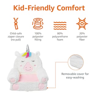 Foto 2 | Silla De Felpa Para Niños Pequeños Amazon Basics Unicorn Multicolor - Venta Internacional.