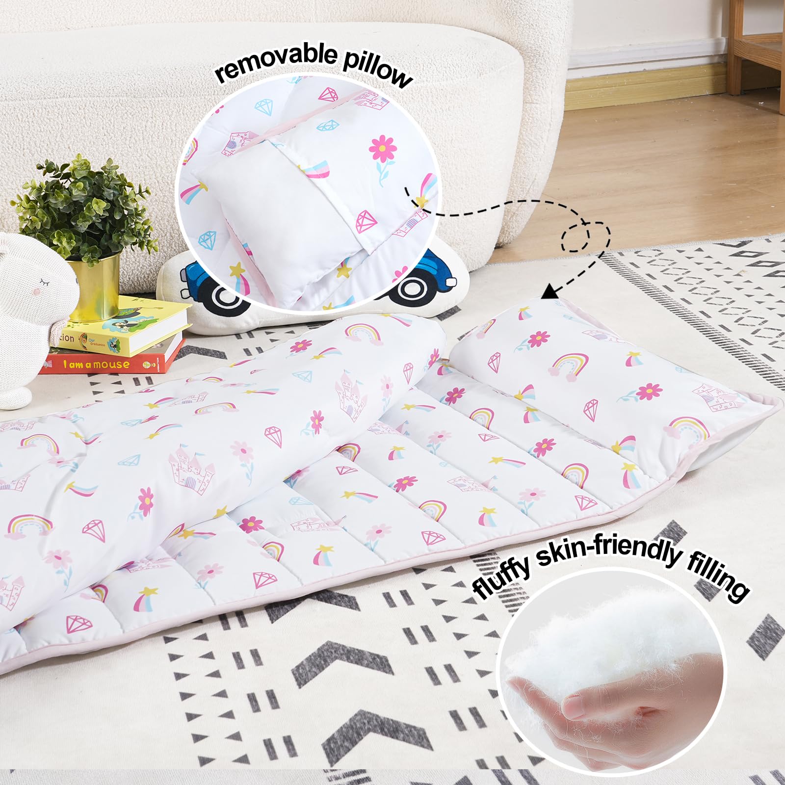 Foto 4 pulgar | Alfombrilla De Siesta Para Niños Pequeños Phf Castle Con Almohada Extraíble Para Niñas De 3 A 6 Años - Venta Int