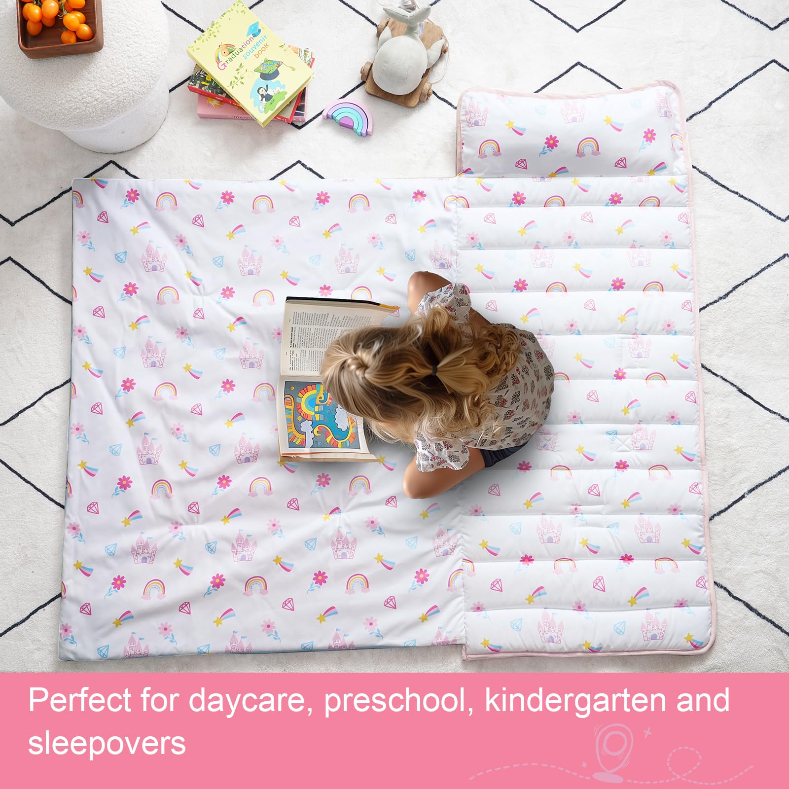 Foto 8 pulgar | Alfombrilla De Siesta Para Niños Pequeños Phf Castle Con Almohada Extraíble Para Niñas De 3 A 6 Años - Venta Int