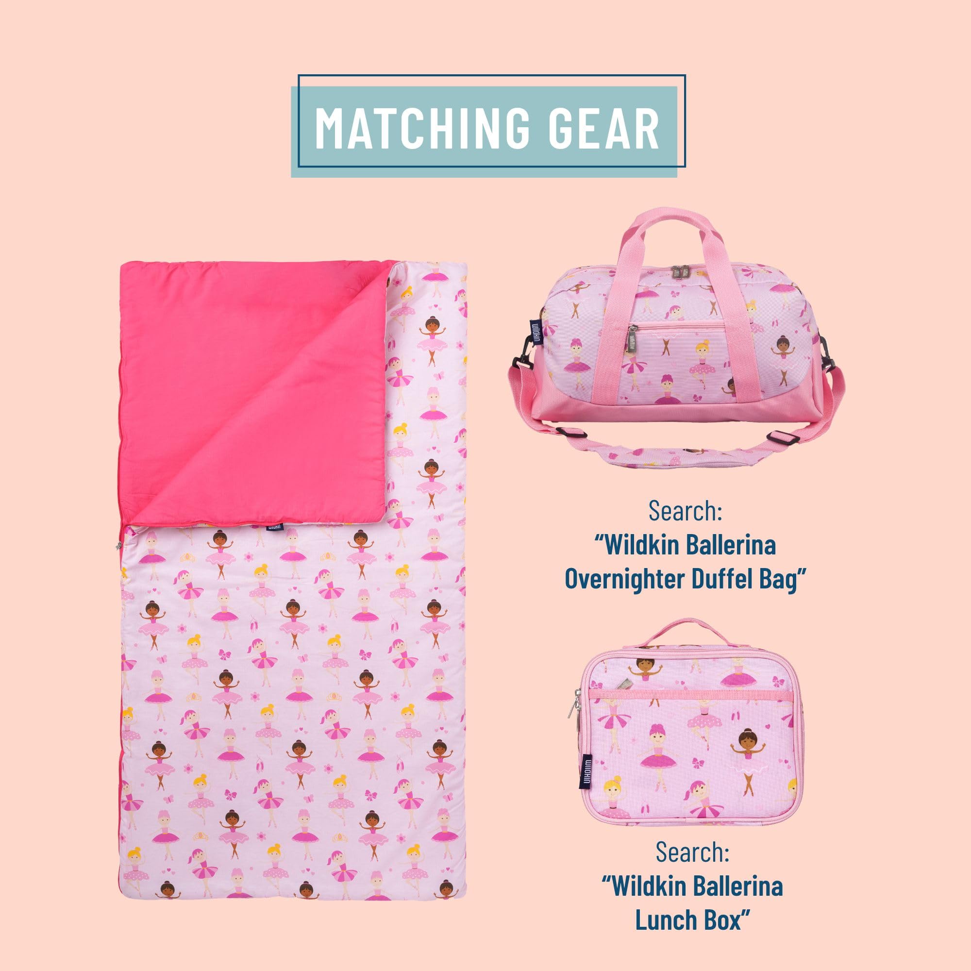 Foto 4 pulgar | Saco De Dormir Wildkin Kids Ballerina, Mezcla De Algodón, 145 X 76 X 4 Cm - Venta Internacional.