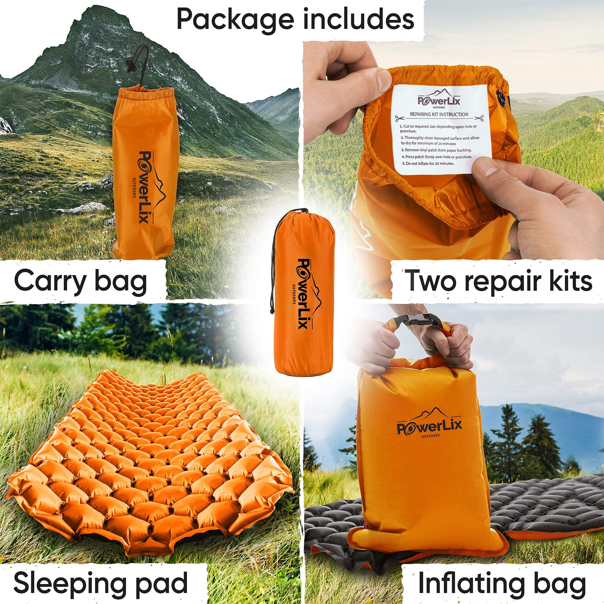 Foto 8 pulgar | Colchoneta Hinchable Ultraligera Powerlix Para Acampar - Venta Internacional.