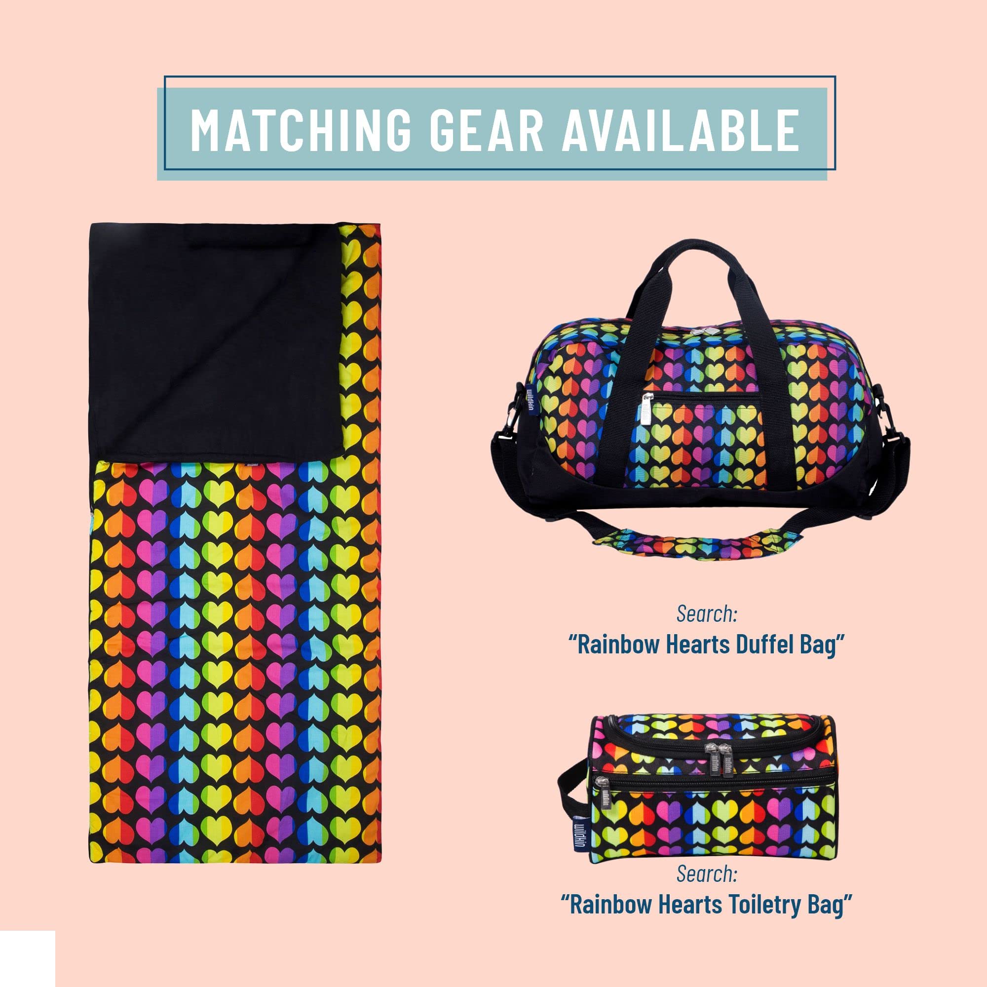 Foto 4 | Saco De Dormir Wildkin Kids Rainbow Hearts, Mezcla De Algodón - Venta Internacional.