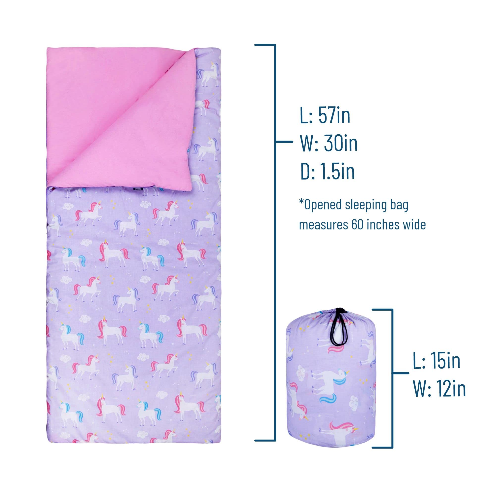 Foto 5 pulgar | Saco De Dormir Wildkin Kids, Mezcla De Algodón, Unicornio, 145 X 76 X 4 Cm - Venta Internacional.