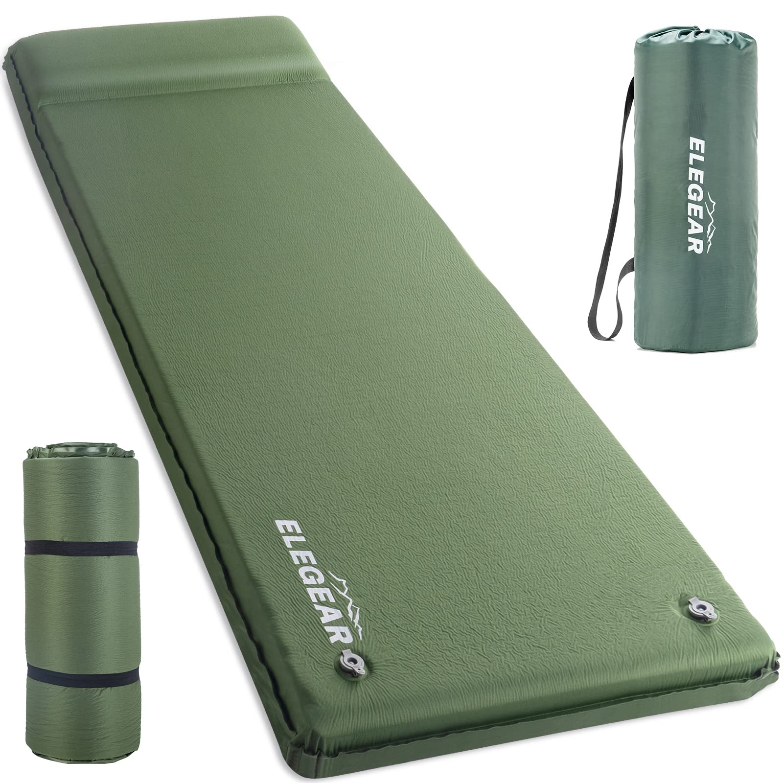 Foto 2 pulgar | Almohadilla Para Dormir Elegear, Autoinflable, De Espuma Viscoelástica De 3,1 Cm Con Almohada - Venta Internacional.