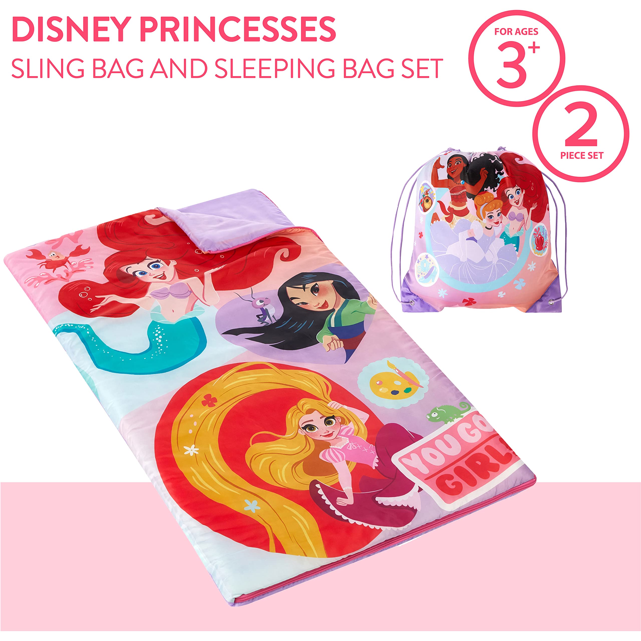 Foto 3 pulgar | Set De Saco De Dormir Y Saco De Dormir Disney Princess Kids 3+ - Venta Internacional.