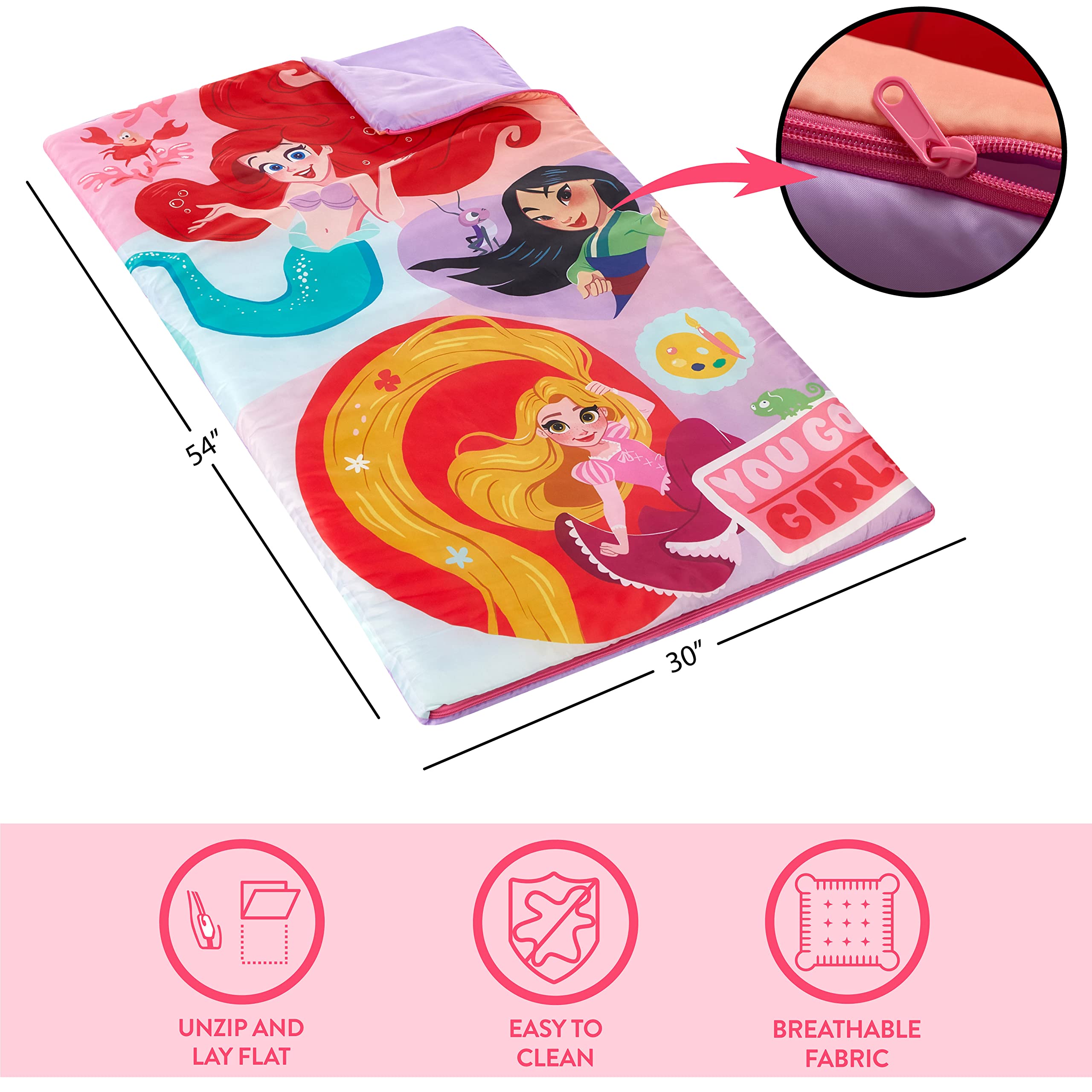 Foto 4 pulgar | Set De Saco De Dormir Y Saco De Dormir Disney Princess Kids 3+ - Venta Internacional.
