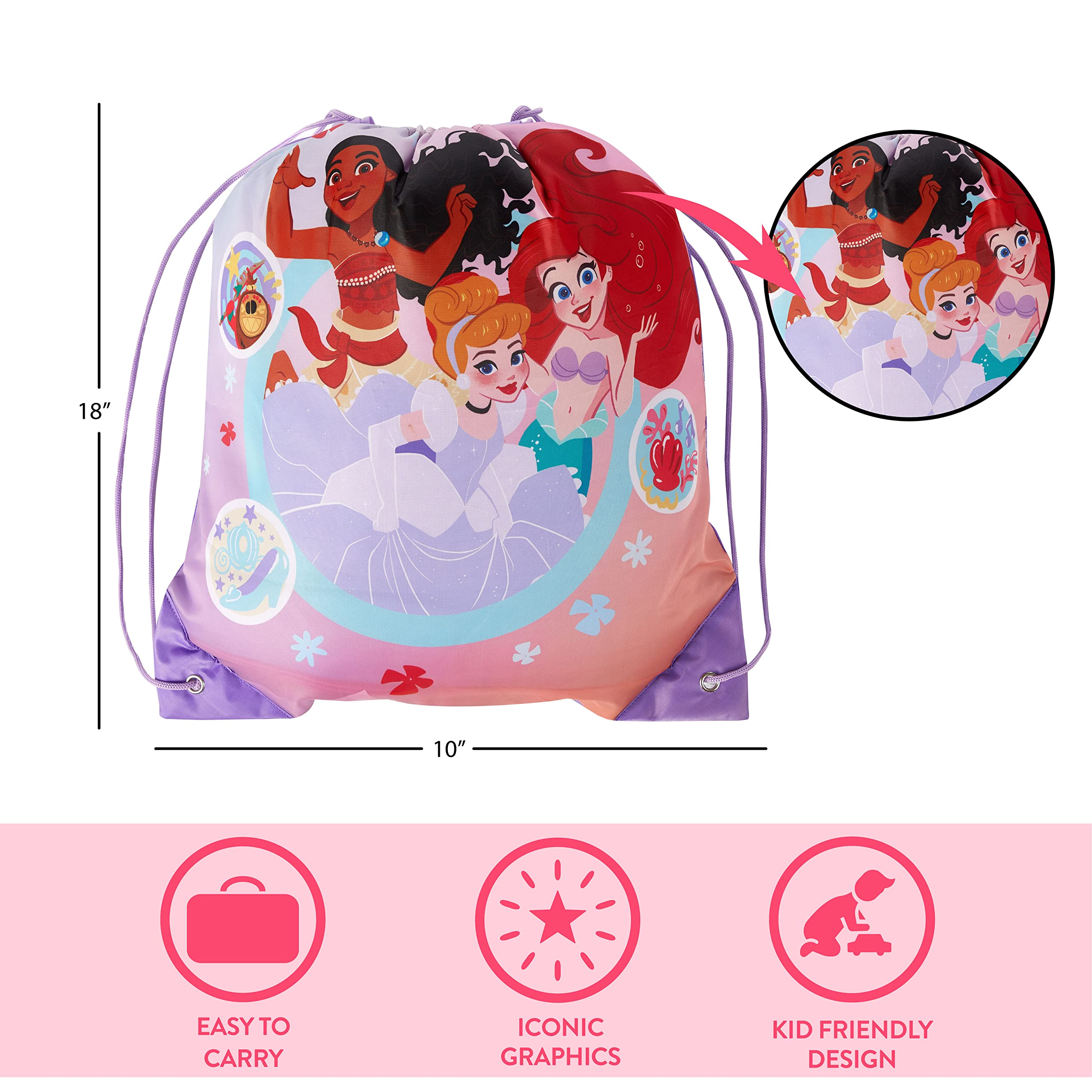 Foto 5 pulgar | Set De Saco De Dormir Y Saco De Dormir Disney Princess Kids 3+ - Venta Internacional.