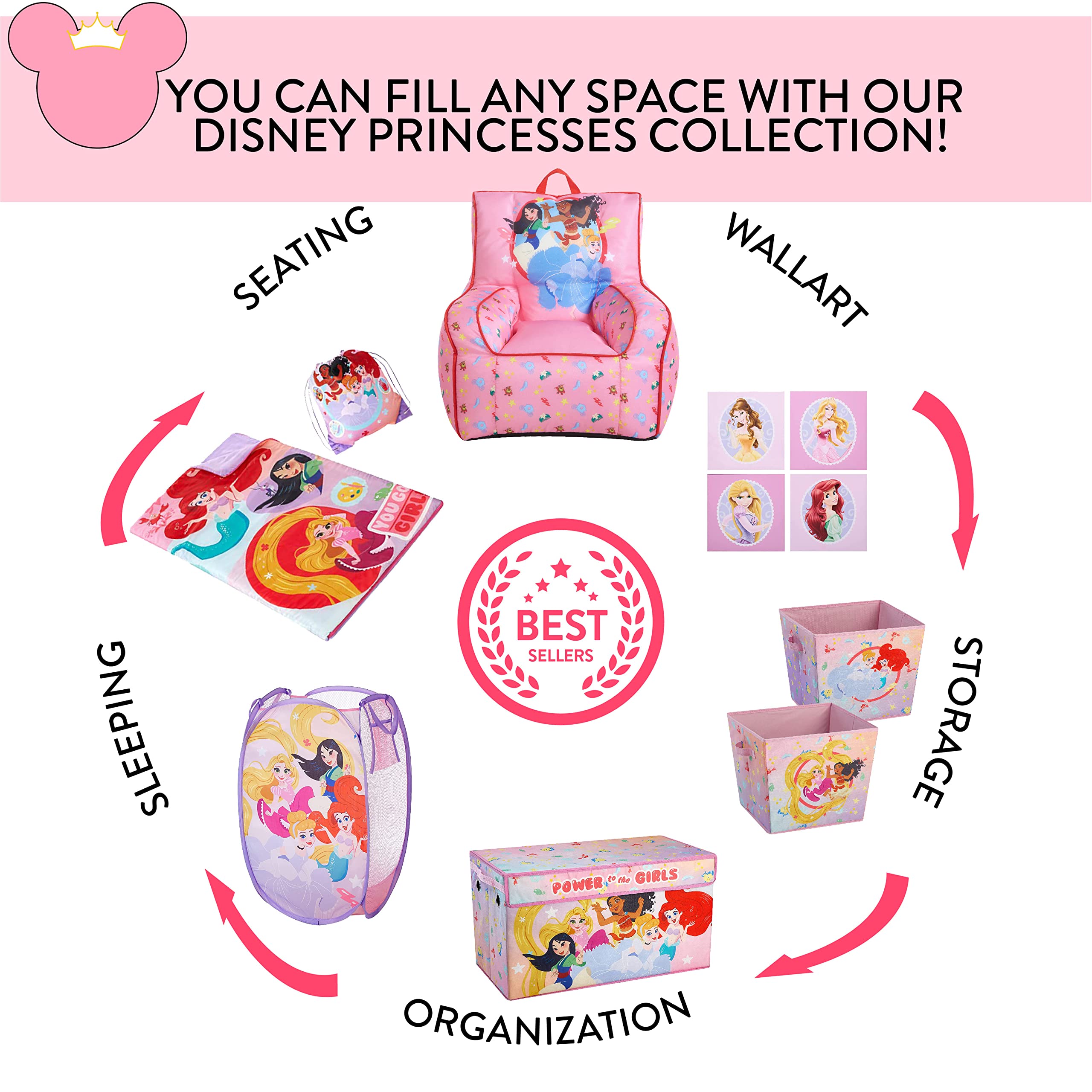 Foto 6 pulgar | Set De Saco De Dormir Y Saco De Dormir Disney Princess Kids 3+ - Venta Internacional.