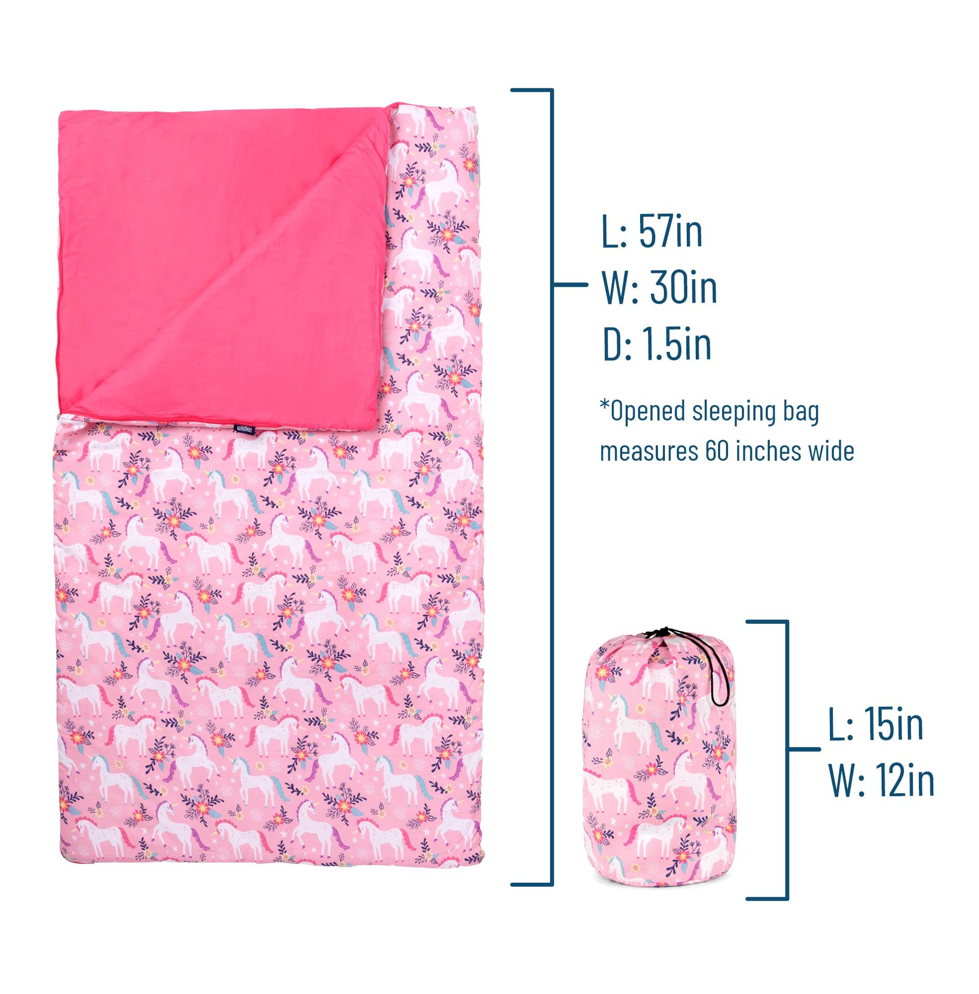 Foto 5 pulgar | Saco De Dormir Wildkin Magical Unicorns Para Niños 145x76x4 Cm - Venta Internacional.