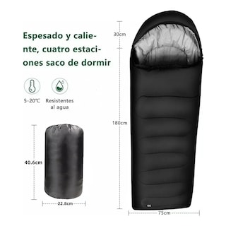 Foto 2 | Bolsa De Dormir Exterior Camping Eo Safe Imports Esi-20153 Negro