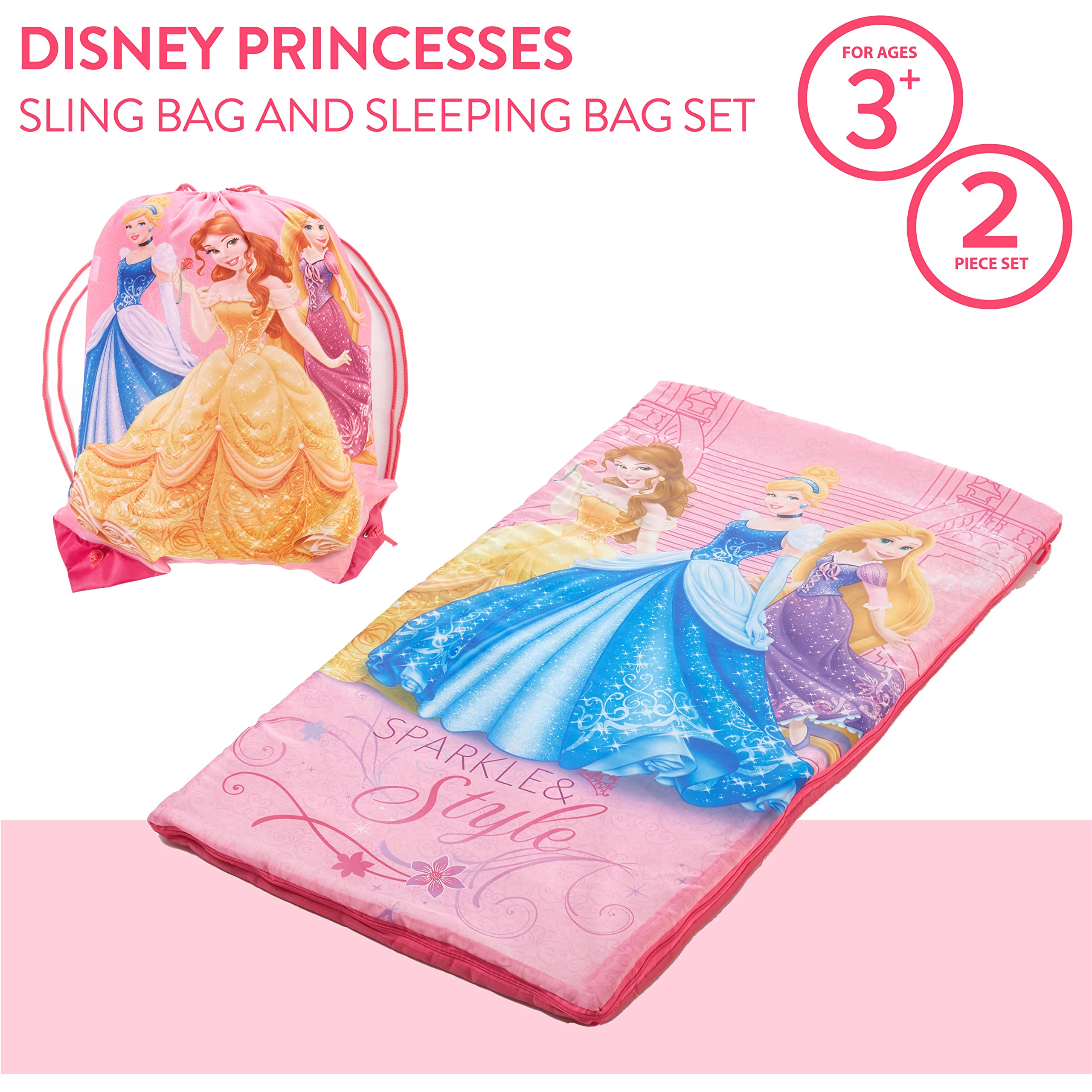 Foto 3 pulgar | Set De Sacos De Dormir Disney Princess Multicolor - Venta Internacional.
