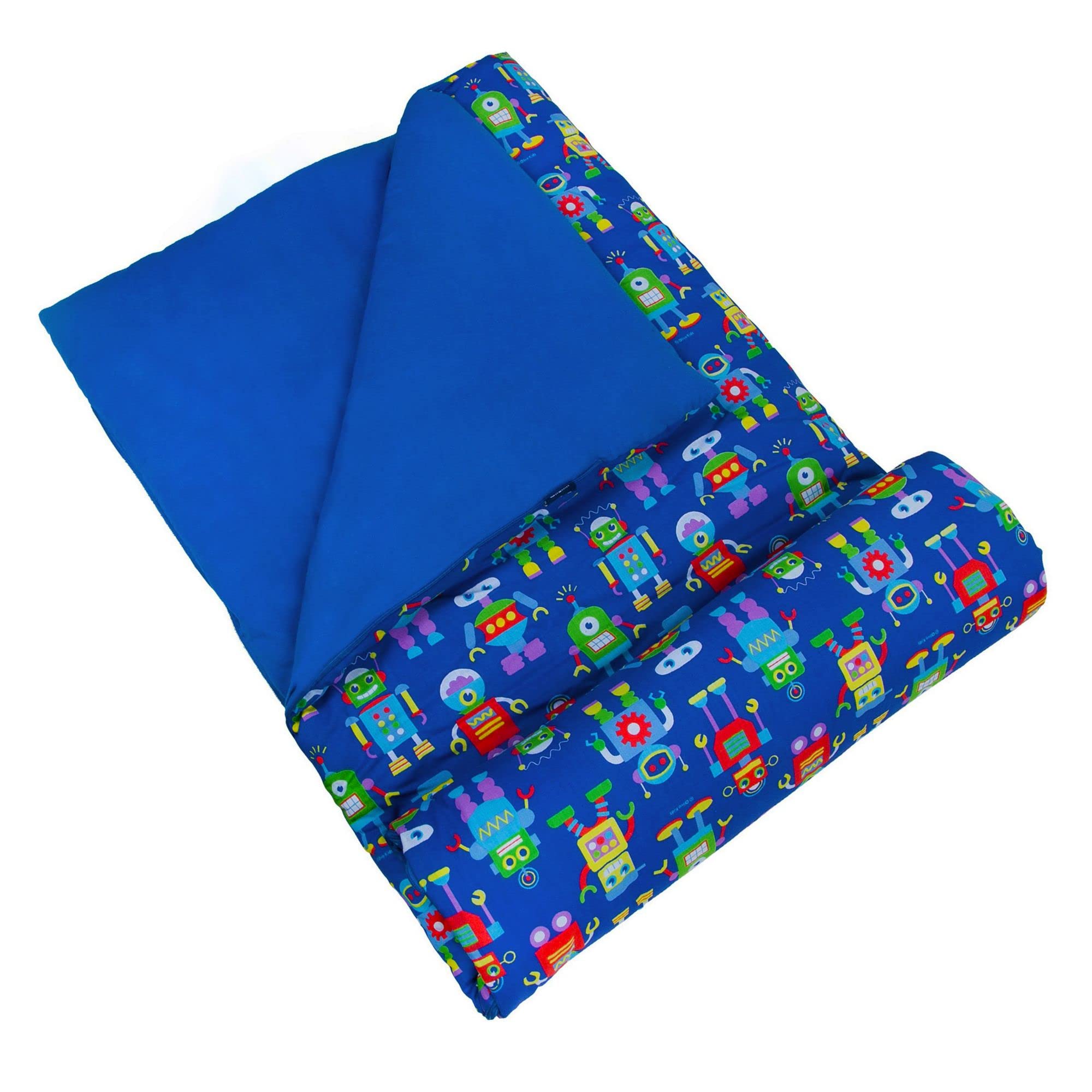 Saco De Dormir Wildkin Kids Robots  Mezcla De Algodón  145 X 76 X 4 Cm - Venta Internacional.
