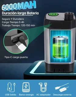 Foto 2 | Ducha Portátil Xtellar Para Acampar, Recargable 6000mah, Con Pantalla Led Y 4 Modos De Pulverización, Impermeable Ipx7