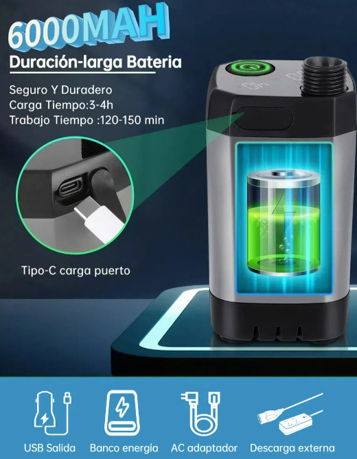 Foto 2 | Ducha Portátil Xtellar Para Acampar, Recargable 6000mah, Con Pantalla Led Y 4 Modos De Pulverización, Impermeable Ipx7