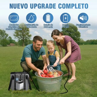 Foto 5 | Ducha Portátil Belug Para Camping Con Cargador Y Cabezal De Masaje Plata Negro
