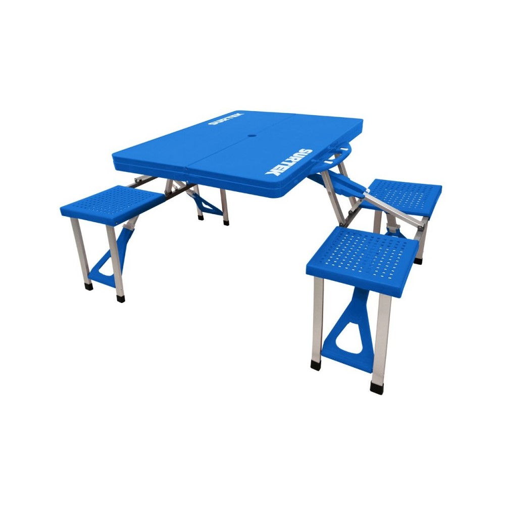 Mesa Camping Plegable Azul C/diseño Practico Surtek