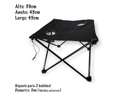 Foto 2 | Mesa Plegable Portátil Negro