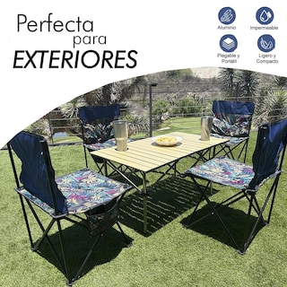 Foto 4 | Mesa De Jardin Camping Exterior Enrollable Resistente 120cm