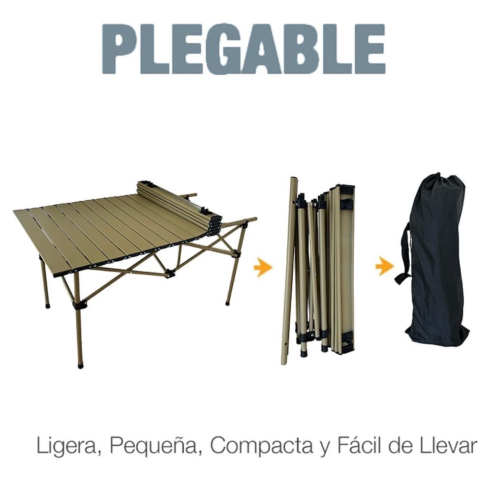Foto 5 | Mesa De Jardin Camping Exterior Enrollable Resistente 120cm