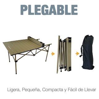 Foto 5 | Mesa De Jardin Camping Exterior Enrollable Resistente 120cm
