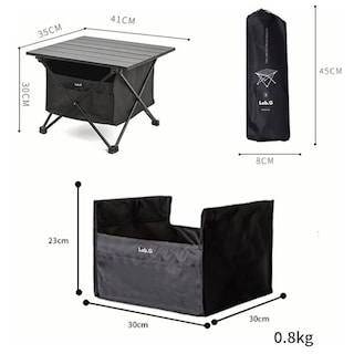 Foto 3 | Mesa De Camping Plegable Portátil Con Bolsa Almacenamiento Lab.g Negro