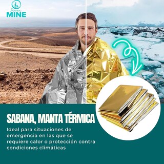 Foto 8 | 3 Mantas Termicas De Supervivencia De Emergencia De 12 Micras | Aluminizada