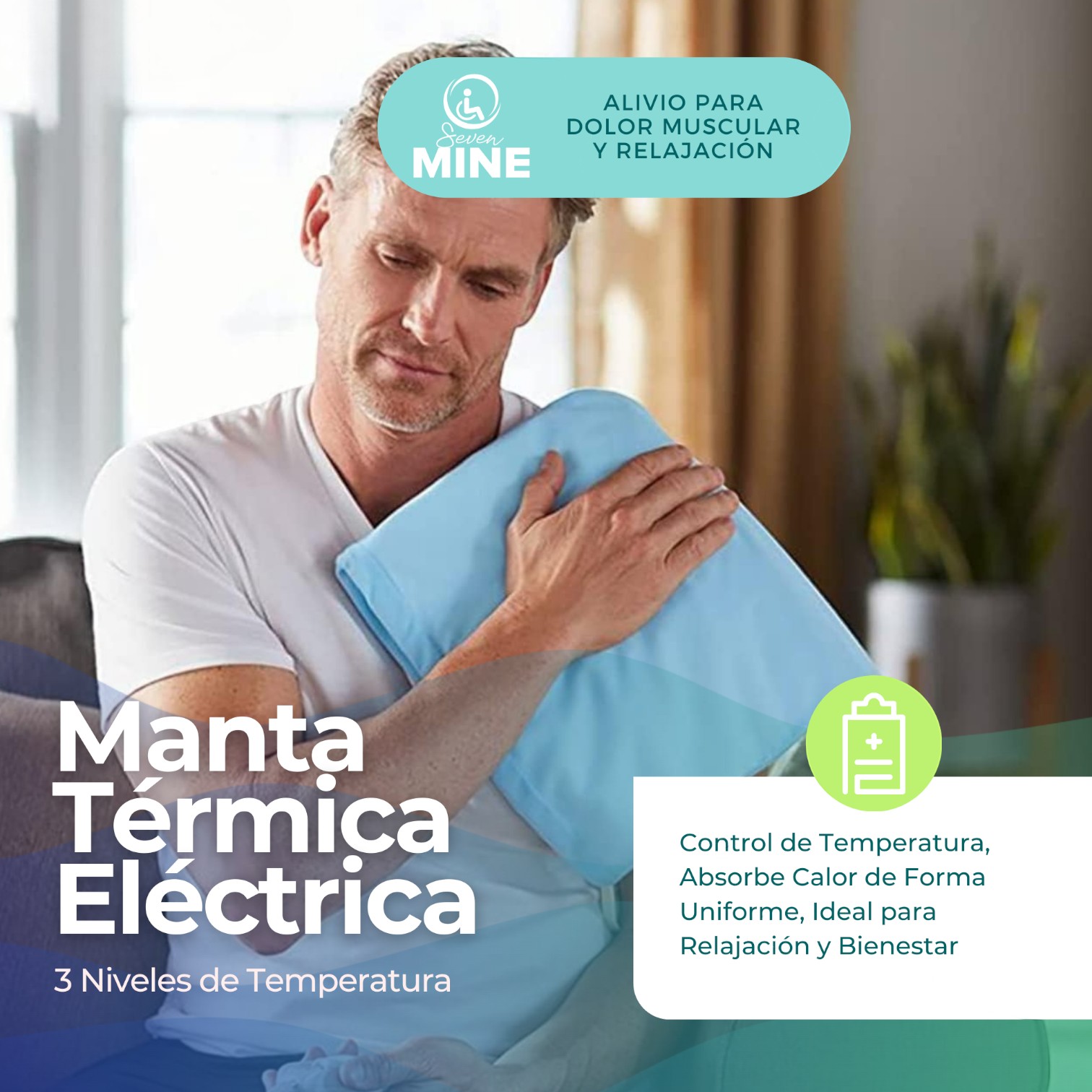 Foto 3 pulgar | Manta Térmica Eléctrica SC Super Confort 3 Niveles de Temperatura 61 x 31 cm