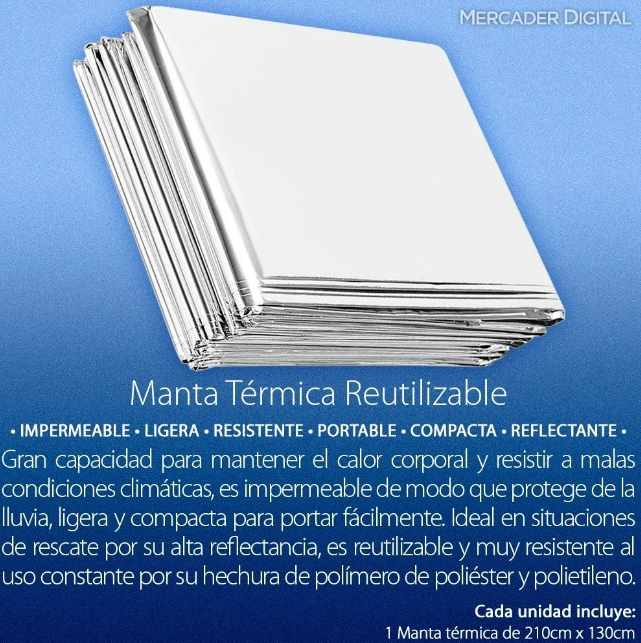 Foto 3 pulgar | Juego De 3 Mantas Térmicas Xtellar  Resistentes E Impermeables  Ideal Para Camping Y Emergencias  130x210 Cm