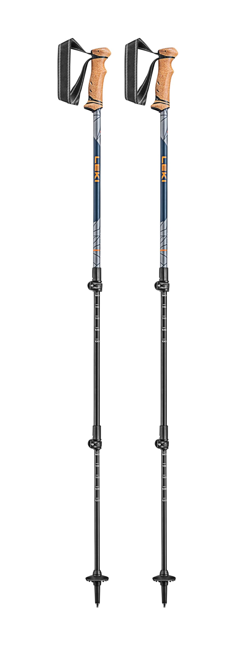 Foto 1 | Bastones De Senderismo Leki Legacy Lite De Aluminio De 100 A 135 Cm, Color Naranja-azul - Venta Internacional.