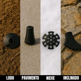 Foto 3 | Bastones Senderismo Ajustables Aluminio Plegables, Mango Eva 2 Pzas. Eo Safe Imports Esi-18950 Negro